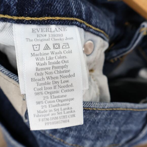 Everlane The Original Cheeky Jean Straight Leg Indigo Blue Wash Size 29 Crop - Picture 6 of 6